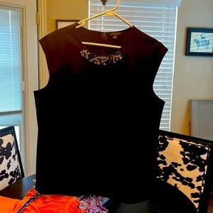 Black, sleeveless, Ann Taylor top.